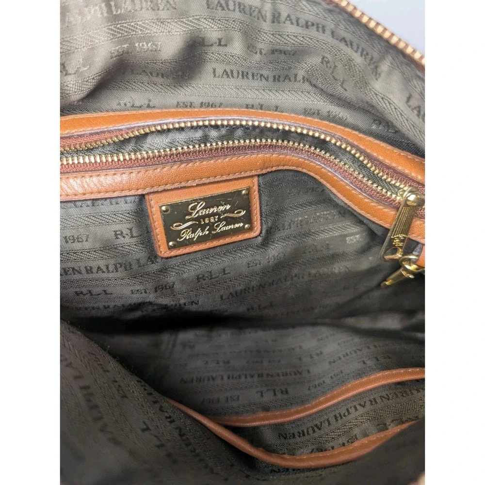 Lauren Ralph Lauren RLL Cognac Leather Hobo Shoulder Bag Gold Hardware Dust‎ Bag